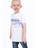 Tricou alb baieti cu inscriptii NDZ7357 - Magazin online - Boutique